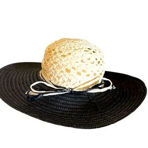 Macy’s Black & White Wide Brim Straw Hat